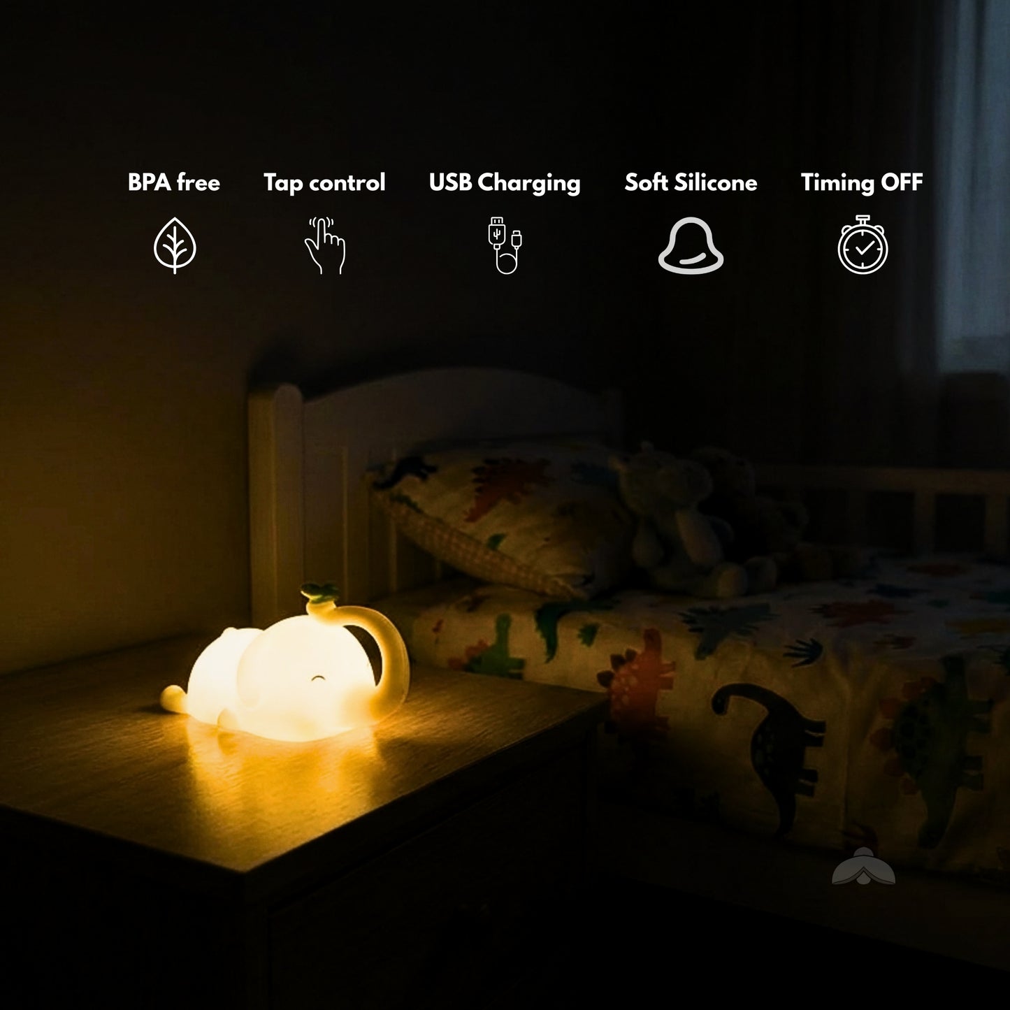 Silicone Night Light — Elephant